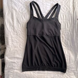 Athleta XS Womens Miles Sport Tank | Built-in Bra | Black